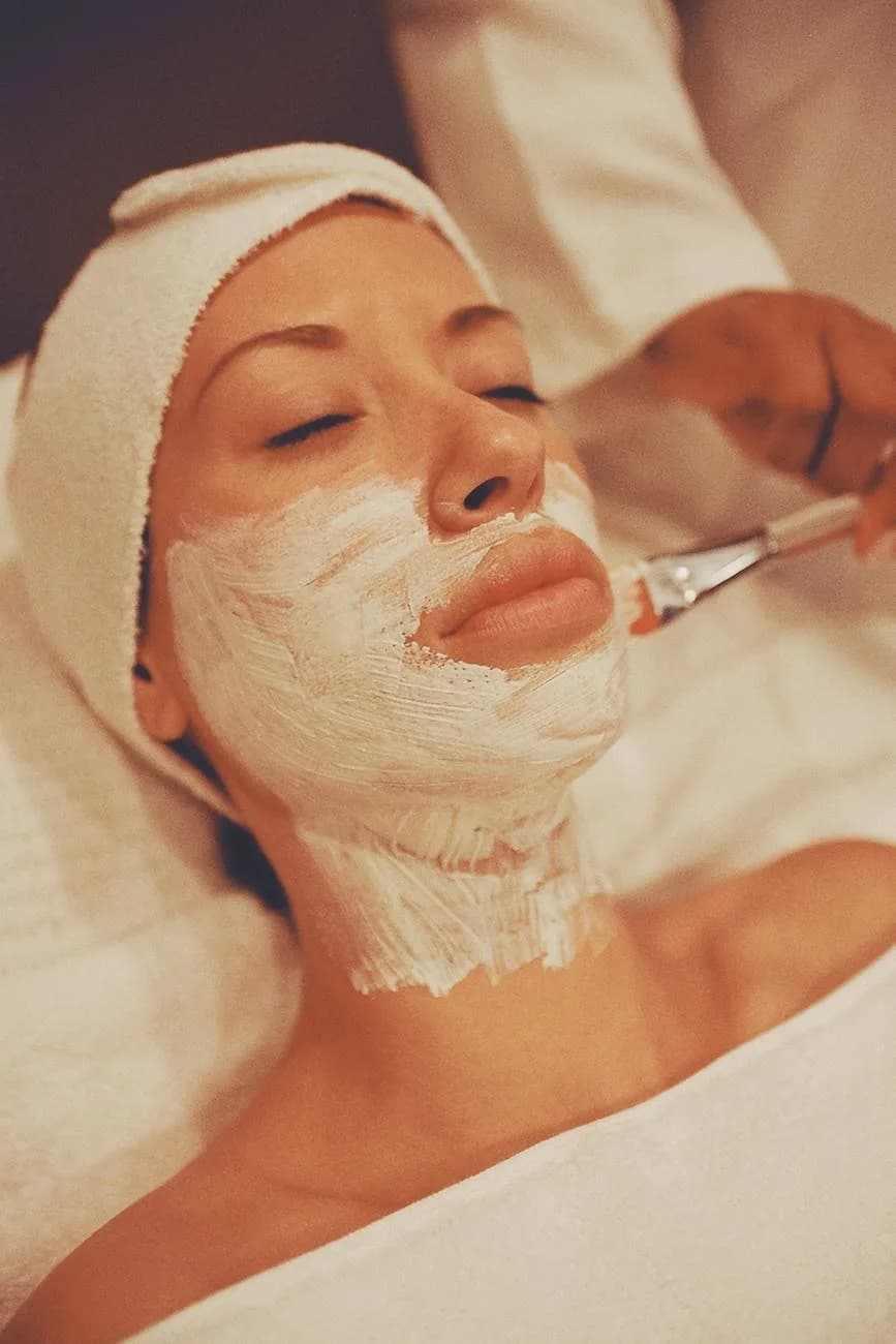 Client receiving a professional facial treatment at a medical spa